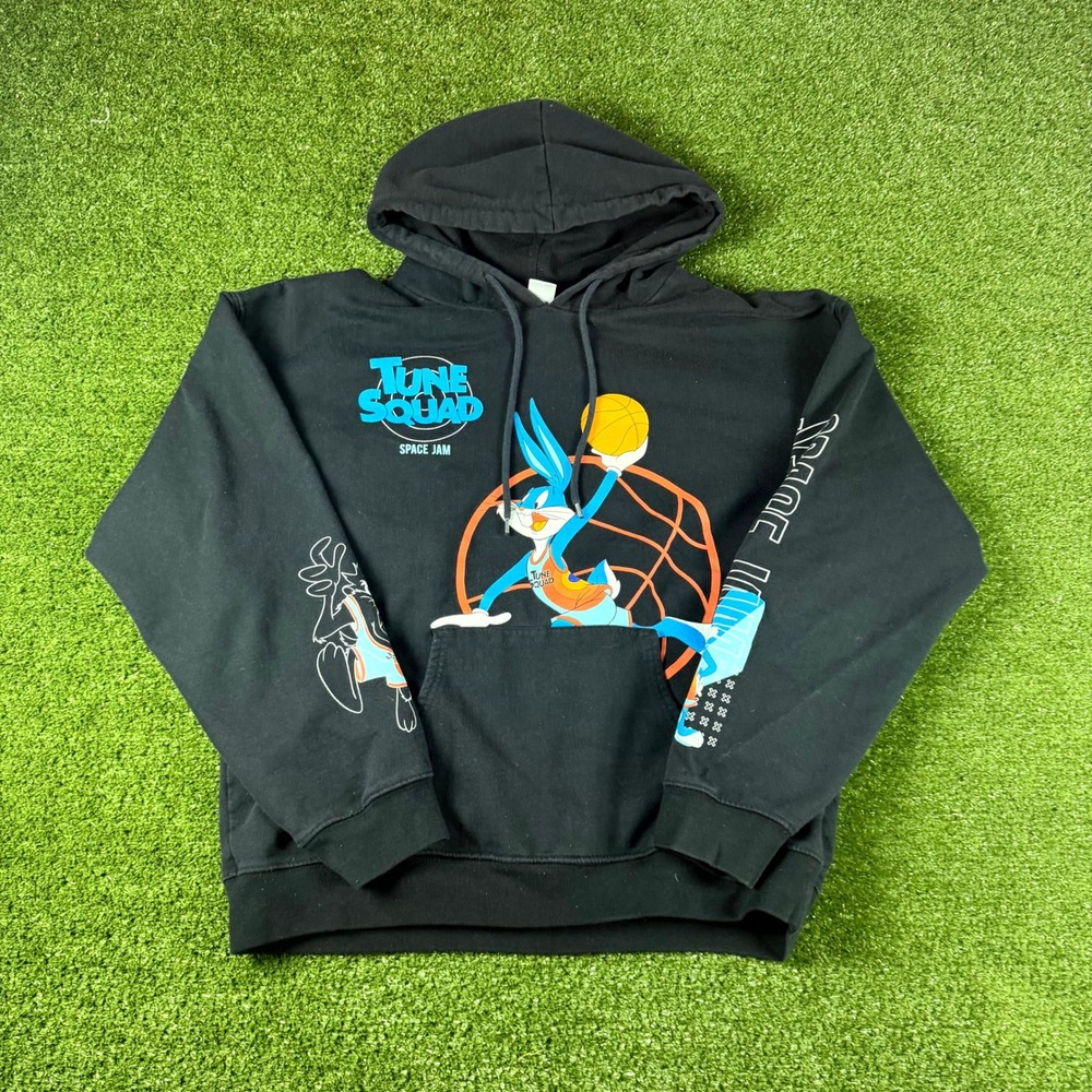 Space Jam A New Legacy Tune Squad Bugs Bunny Graphic Hoodie Black Large 16